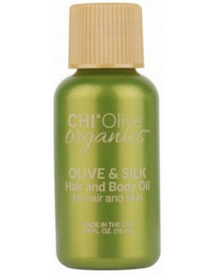 CHI OLIVE ORGANICS  olīvu &amp, zīda matu un ķermeņa eļļa 15ml