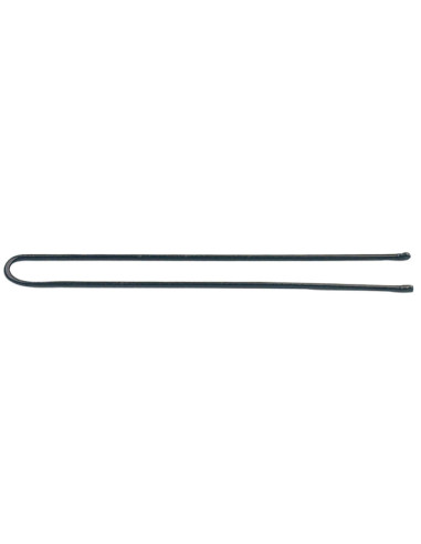 Bobby pins, straight, rounded, black, 70 mm, 50 pieces.