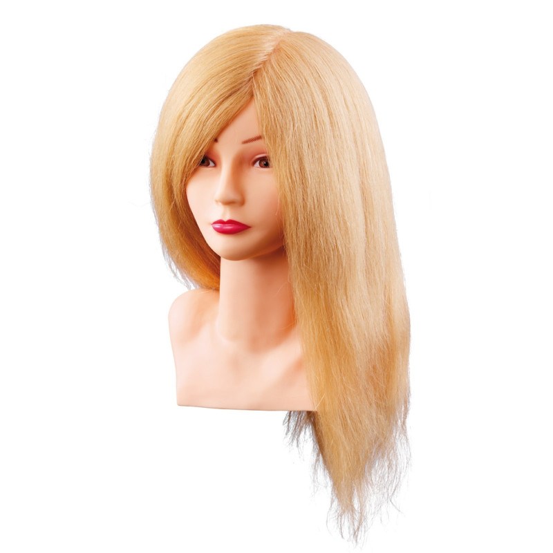 Manekena galva LOUISA, 100% dabīgi mati, 40cm