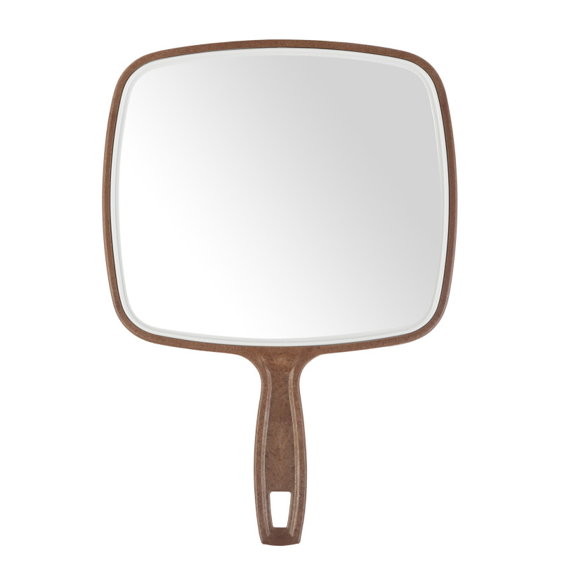 Spogulis ar rokturi, taisnstūra, 22,5x32 cm, koka imitācija