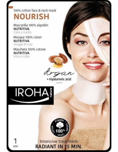 IROHA | Face Mask | Restorative | Cotton | Argan oil 1pcs