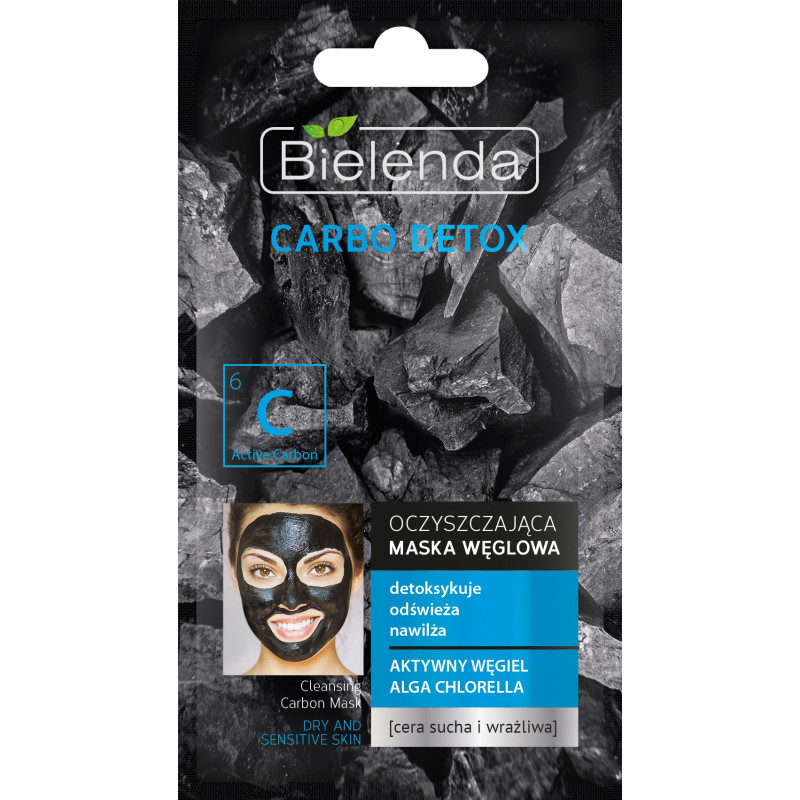 CARBO DETOX Maska sejai, attīroša, detoksificējoša, sausai/jutīgai ādai 8g