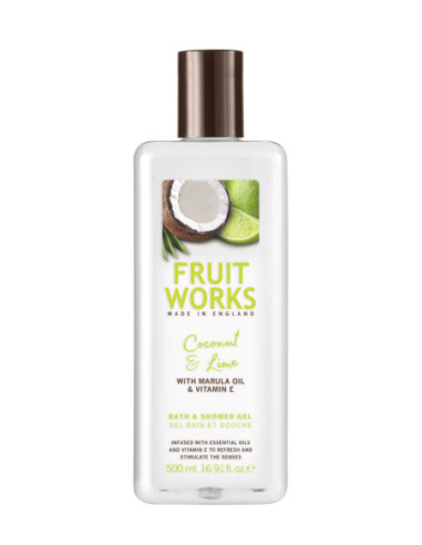 Fruit Works Bath &amp, Shower Gel Coconut &amp, Lime 500ml
