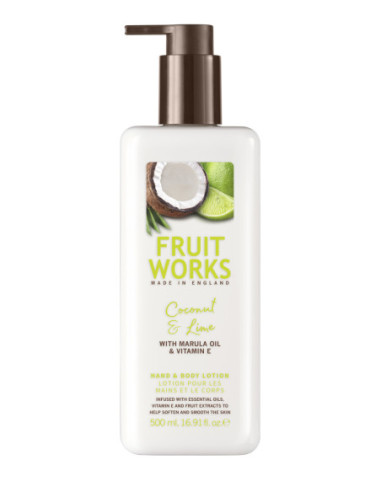 FRUIT WORKS Hand lotion, Coconut &amp, Lime 500ml