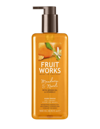 FRUIT WORKS Šķidrās ziepes, mandarīns/apelsīna ziedi 500ml