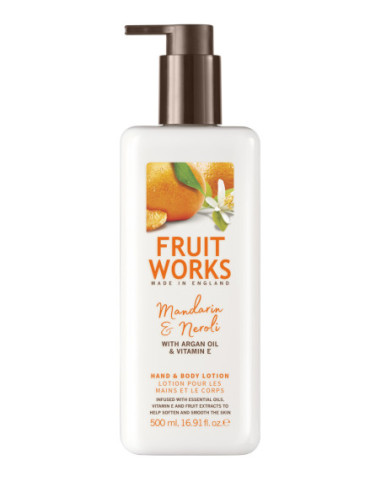 FRUIT WORKS Hand and Body Lotion, Mandarin/Orange 500ml