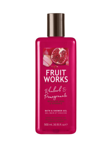 FRUIT WORKS Shower-bath gel, rhubarb/pomegranate 500ml