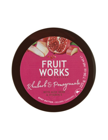 FRUIT WORKS Body Butter, Rhubarb/Pomegranate 225g