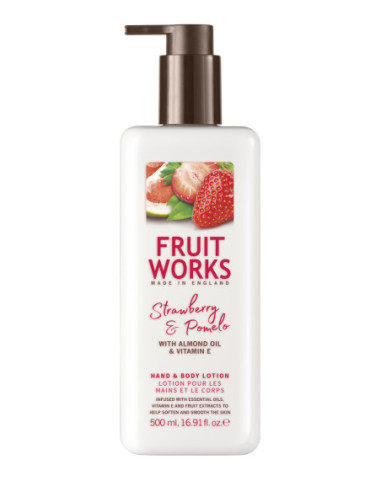 FRUIT WORKS Lotion for hands and body, strawberry/pomelo 500ml