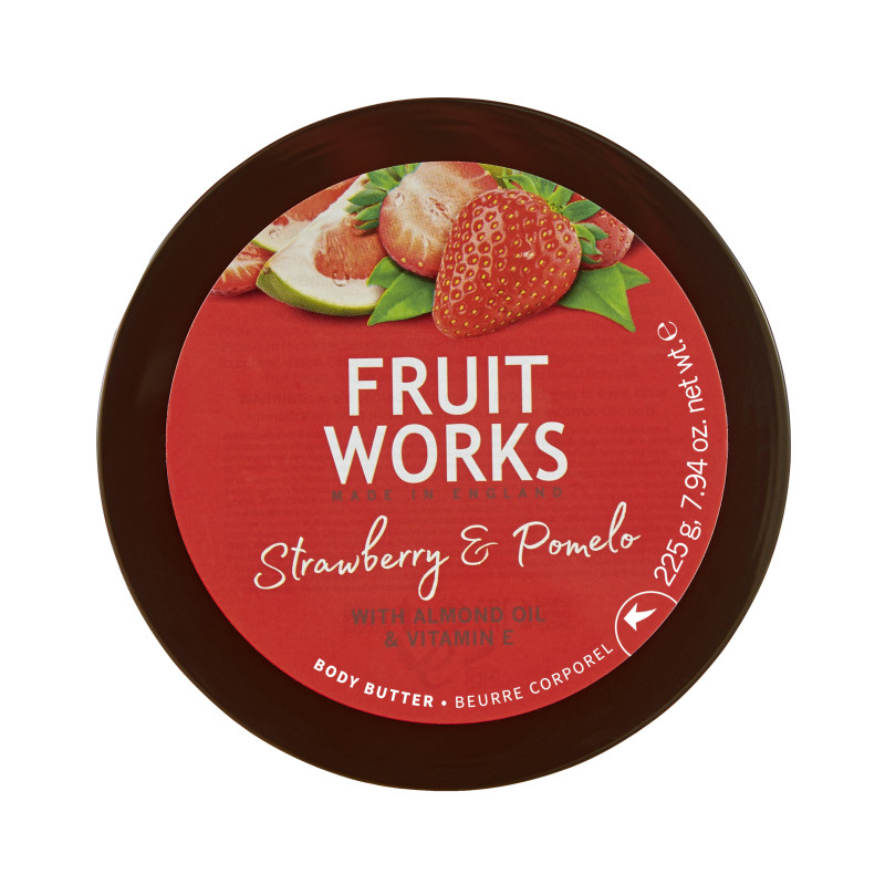 FRUIT WORKS Body Butter, strawberry/pomelo 225g