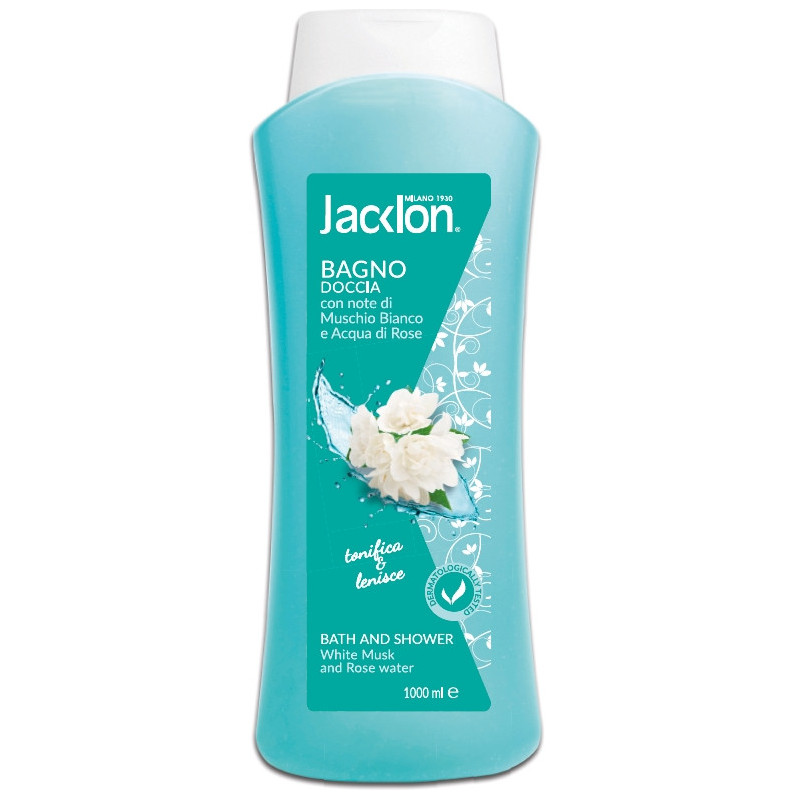 JACKLON Shower and bath gel, white musk / rose water, 1000ml