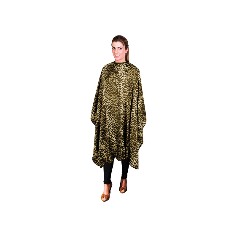 Cape with Velcro, with yellow leopard skin pattern, 140cm x 150cm, 1 pc. / pack.