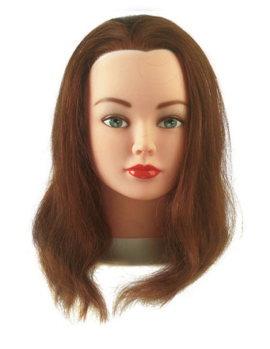 Mannequin head CATHY, 100% natural hair, 15-40cm