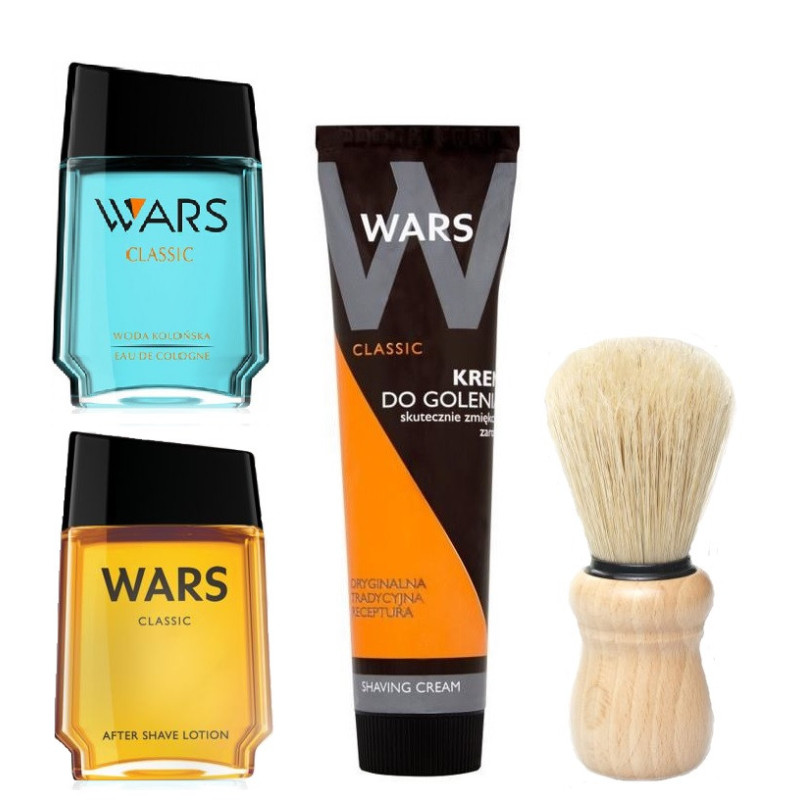 WARS CLASSIC SET Kit: Shaving Cream + Brush + After Shave Lotion + Eau de Toilette