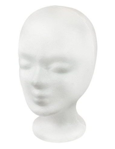 Manekena galva Belfi, sieviete, polistirols, balta