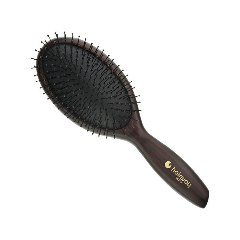 Hair brush with cushion Wenge 2, nylon bristles, oval, 13 rows