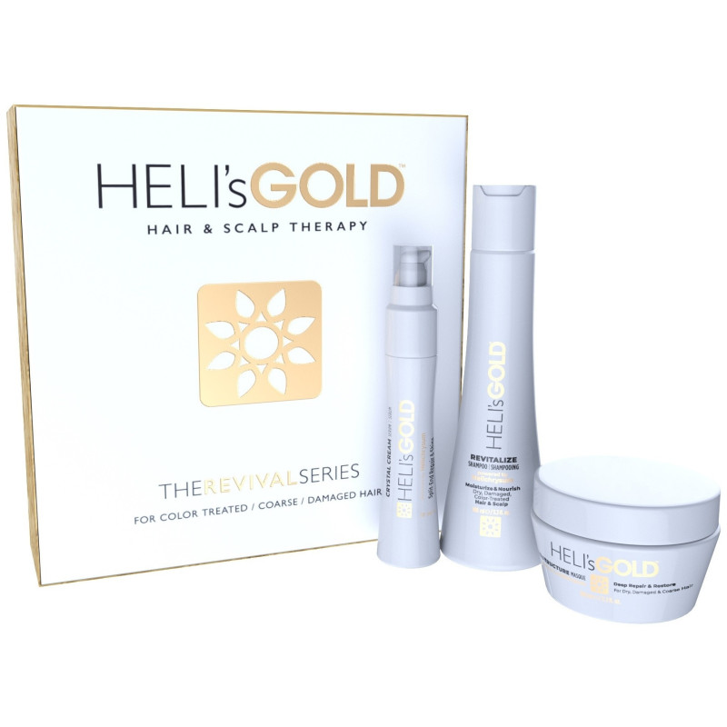 HELI&quot,S GOLD Regenerating hair set, for dyed, demaged hair, 2-100ml+30ml
