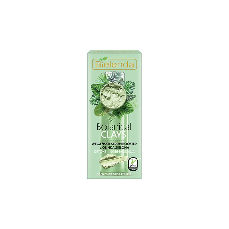 BIELENDA, BOTANICAL CLAYS Vegan Serum Booster with green clay ,for face 30 ml