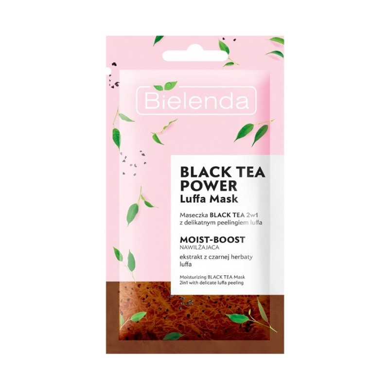 BIELENDA, BLACK TEA POWER Luffa Mask-scrub with black tea for face 2in1, moisturizing 8g