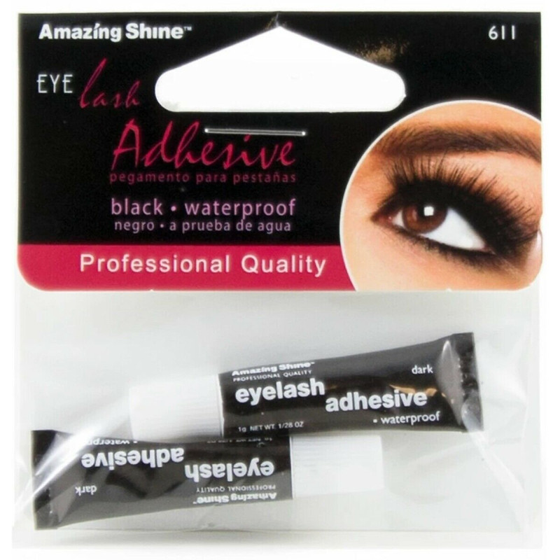 Professional Waterproof False Eyelashes Adhesive Glue Amazing Shine ,Black, 2x1g