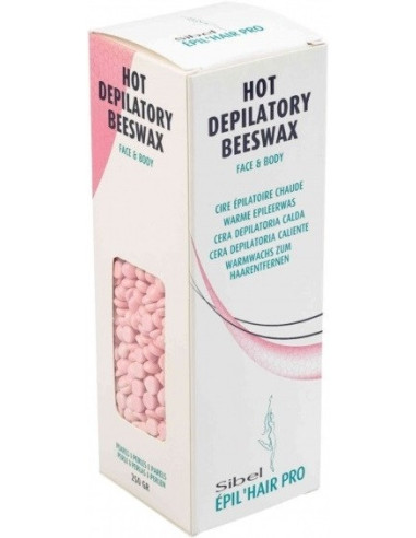 Hot wax for depilation, beads, for face and body, pink 250ml