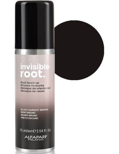 INVISIBLE ROOT Root Touch Up pigmented spray to instantly cover regrowth, BLACK DARKEST BROWN SHADE, 75ml