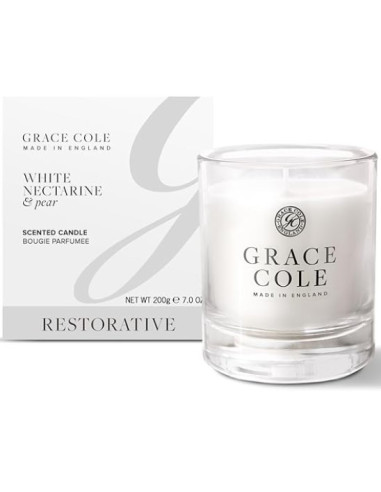 GRACE COLE Svece, aromātiska Baltais nektarīns/bumbieris 200g