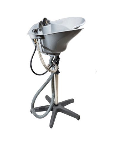 Portable hairdressing sink Acrus+, with water mixer and shower, Silver