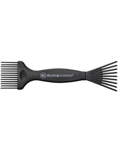 Brush and hairbrush cleaner, black, plastic handle