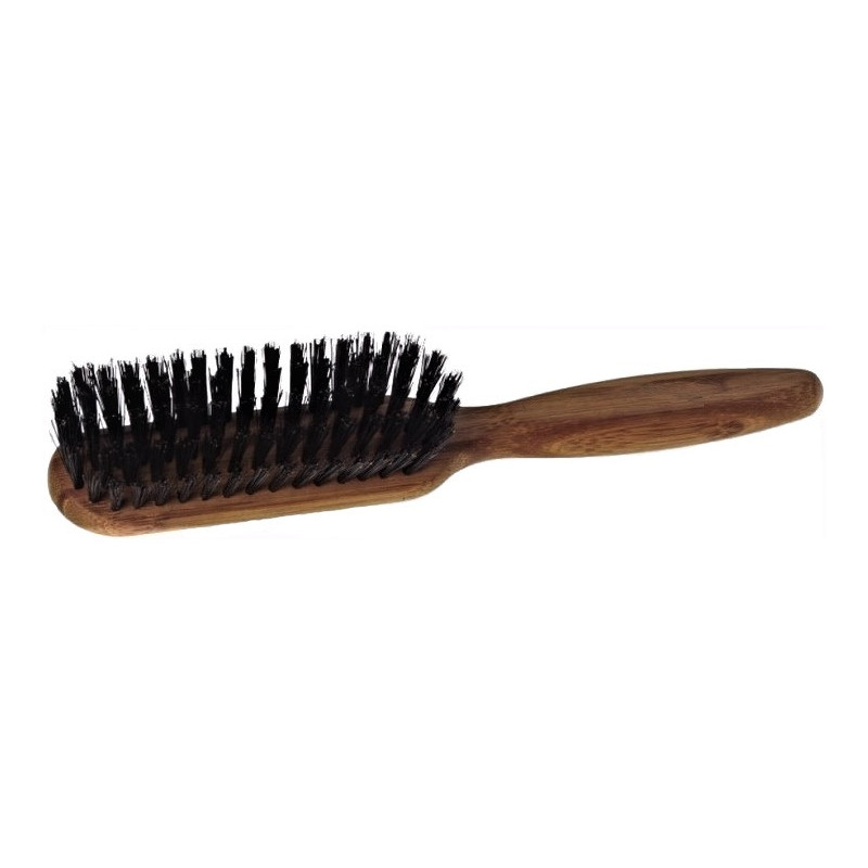 Hair brush, flat, 4 rows, natural bristles, beech