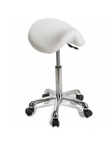 Master stool, saddle type Adamo, white