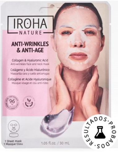 IROHA NATURE Anti-Aging Face & Neck Sheet Mask - Collagen 30ml