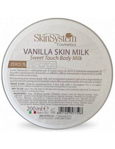 SkinSystem VANILLA SKIN Pieniņš ķermenim (vaniļa/vitamīns A un E) 200ml